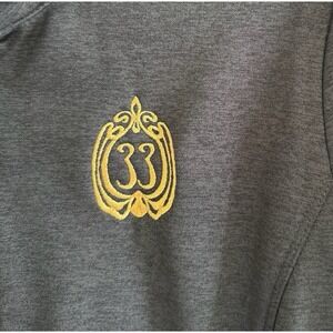 Disney Club 33 Womens Embroidered Logo Jacket Large Full Zip Dark Gray Yellow